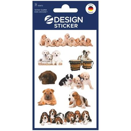 AVERY ZWECKFORM Matrica, papír,  3 ív, 76x120 mm, AVERY ZWECKFORM, "Z-Design No.55972", kölyök kutyák