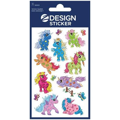 AVERY ZWECKFORM Matrica, fólia,  1 ív, 76x120 mm, AVERY ZWECKFORM, "Z-Design No.56063",  unikornis