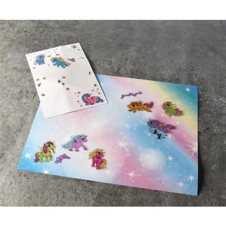 AVERY ZWECKFORM Matrica, fólia,  1 ív, 76x120 mm, AVERY ZWECKFORM, "Z-Design No.56063",  unikornis