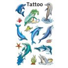 AVERY ZWECKFORM Matrica, tetoválás, 1 ív, 76x120 mm, AVERY ZWECKFORM, "Z-Design No.56439", delfinek tengeri csillagokkal