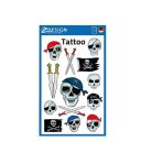 AVERY ZWECKFORM Matrica, tetoválás, 1 ív, 76x120 mm, AVERY ZWECKFORM, "Z-Design No.56632", kalóz halálfejek kardokkal