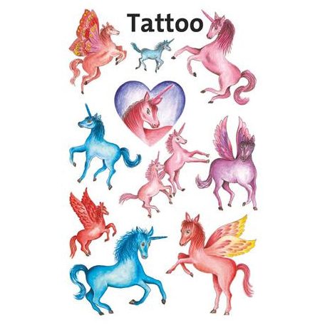 AVERY ZWECKFORM Matrica, tetoválás, 1 ív, 76x120 mm, AVERY ZWECKFORM, "Z-Design No.5669", unikornisok