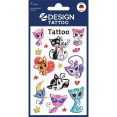   AVERY ZWECKFORM Matrica, tetoválás, 1 ív, 76x120 mm, AVERY ZWECKFORM, "Z-Design No.56675", cicák