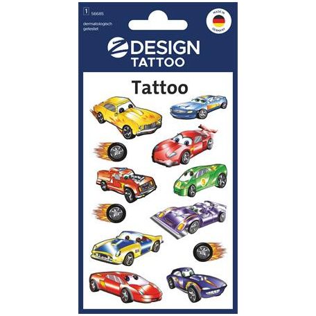 AVERY ZWECKFORM Matrica, tetoválás, 1 ív, 76x120 mm, AVERY ZWECKFORM, "Z-Design No.56685", autók