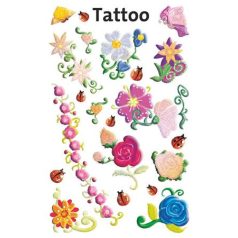   AVERY ZWECKFORM Matrica, tetoválás, 1 ív, 76x120 mm, AVERY ZWECKFORM, "Z-Design No.56691", színes virágok