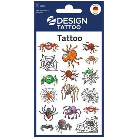 AVERY ZWECKFORM Matrica, tetoválás, 1 ív, 76x120 mm, AVERY ZWECKFORM, "Z-Design No.56693", pókok