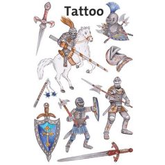   AVERY ZWECKFORM Matrica, tetoválás, 1 ív, 76x120 mm, AVERY ZWECKFORM, "Z-Design No.56739", lovagok