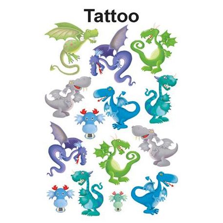 AVERY ZWECKFORM Matrica, tetoválás, 1 ív, 76x120 mm, AVERY ZWECKFORM, "Z-Design No.56751", sárkányok