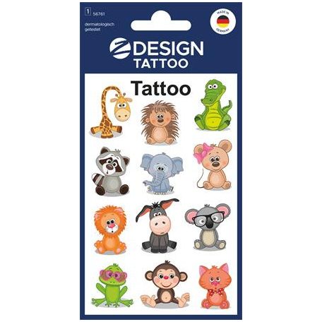 AVERY ZWECKFORM Matrica, tetoválás, 1 ív, 76x120 mm, AVERY ZWECKFORM, "Z-Design No.56761", állatok