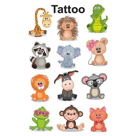 AVERY ZWECKFORM Matrica, tetoválás, 1 ív, 76x120 mm, AVERY ZWECKFORM, "Z-Design No.56761", állatok