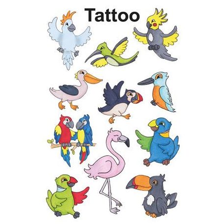 AVERY ZWECKFORM Matrica, tetoválás, 1 ív, 76x120 mm, AVERY ZWECKFORM, "Z-Design No.56762", madarak