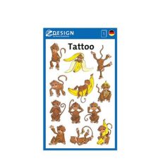   AVERY ZWECKFORM Matrica, tetoválás, 1 ív, 76x120 mm, AVERY ZWECKFORM, "Z-Design No.56766", majom