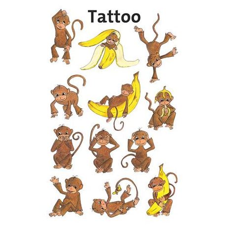 AVERY ZWECKFORM Matrica, tetoválás, 1 ív, 76x120 mm, AVERY ZWECKFORM, "Z-Design No.56766", majom