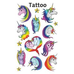   AVERY ZWECKFORM Matrica, tetoválás, 1 ív, 76x120 mm, AVERY ZWECKFORM, "Z-Design No.56767",  unikornisok