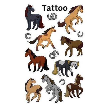 AVERY ZWECKFORM Matrica, tetoválás, 1 ív, 76x120 mm, AVERY ZWECKFORM, "Z-Design No.56769",  lovak