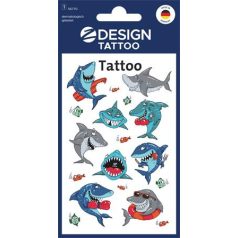   AVERY ZWECKFORM Matrica, tetoválás, 1 ív, 76x120 mm, AVERY ZWECKFORM, "Z-Design No.56770",  cápák