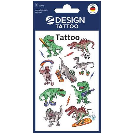 AVERY ZWECKFORM Matrica, tetoválás, 1 ív, 76x120 mm, AVERY ZWECKFORM, "Z-Design No.56772",  dínók