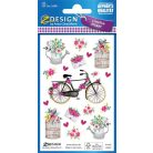 AVERY ZWECKFORM Matrica, papír, 3 ív, 76x120 mm, AVERY ZWECKFORM, "Z-Design No.56891", virágok