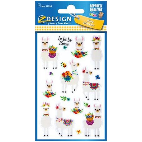 AVERY ZWECKFORM Matrica, műanyag, 1 ív, 76x120 mm, AVERY ZWECKFORM, "Z-Design No.57294", csillámos láma