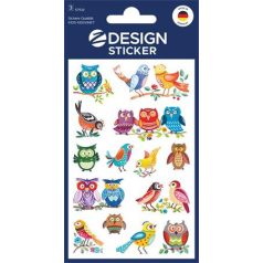   AVERY ZWECKFORM Matrica, papír, 3 ív, 76x120 mm, AVERY ZWECKFORM, "Z-Design No.57512", bagoly