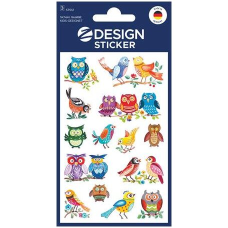 AVERY ZWECKFORM Matrica, papír, 3 ív, 76x120 mm, AVERY ZWECKFORM, "Z-Design No.57512", bagoly