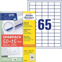   AVERY ZWECKFORM Etikett, univerzális, 38x21,2 mm, AVERY ZWECKFORM, "Sparpack", 4225 etikett/csomag