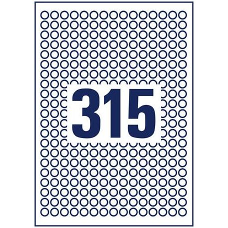 AVERY ZWECKFORM Etikett, univerzális, 10 mm, kör, AVERY ZWECKFORM, 3150 etikett/csomag