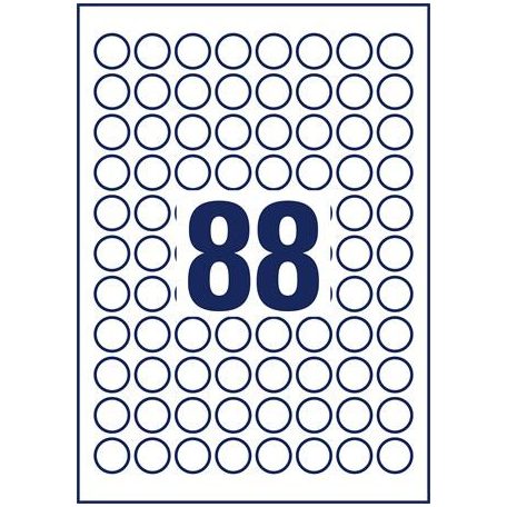 AVERY ZWECKFORM Etikett, univerzális, 20 mm, kör, AVERY ZWECKFORM, 880 etikett/csomag