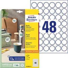   AVERY ZWECKFORM Etikett, 30 mm, kör, eltávolítható, AVERY ZWECKFORM, 480 etikett/csomag