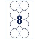 AVERY ZWECKFORM Etikett, univerzális, 69 mm, kör, AVERY ZWECKFORM, 80 etikett/csomag