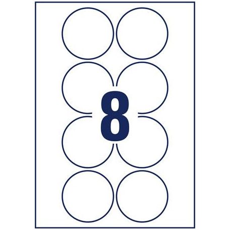 AVERY ZWECKFORM Etikett, univerzális, 69 mm, kör, AVERY ZWECKFORM, 80 etikett/csomag