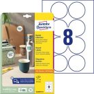 AVERY ZWECKFORM Etikett, 69 mm, kör, eltávolítható, AVERY ZWECKFORM, 80 etikett/csomag