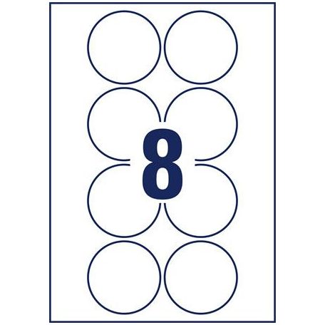 AVERY ZWECKFORM Etikett, 69 mm, kör, eltávolítható, AVERY ZWECKFORM, 80 etikett/csomag
