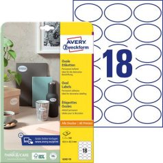   AVERY ZWECKFORM Etikett, univerzális, 63,5x42,3 mm, ovális, AVERY ZWECKOFRM, 180 etikett/csomag