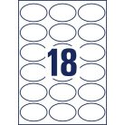 AVERY ZWECKFORM Etikett, univerzális, 63,5x42,3 mm, ovális, AVERY ZWECKOFRM, 180 etikett/csomag