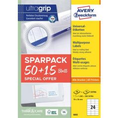   AVERY ZWECKFORM Etikett, univerzális, 70x36 mm, AVERY ZWECKFORM, "Sparpack" 1560 etikett/csomag