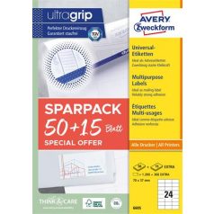   AVERY ZWECKFORM Etikett, univerzális, 70x37 mm, AVERY ZWECKFORM, "Sparpack", 1560 etikett/csomag