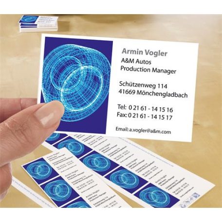 AVERY ZWECKFORM Névjegykártya, 85x54 mm, 185 g, mikroperforált, AVERY ZWECKFORM, 100 db/csomag