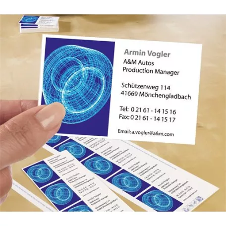 AVERY ZWECKFORM Névjegykártya, 85x54 mm, 185 g, mikroperforált, AVERY ZWECKFORM, 100 db/csomag