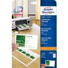 AVERY ZWECKFORM Névjegykártya, 85x54 mm, 200 g, mikroperforált, AVERY ZWECKFORM, 100 db/csomag