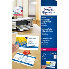   AVERY ZWECKFORM Névjegykártya, 85x54 mm, 220 g, mikroperforált, AVERY ZWECKFORM, 250 db/csomag