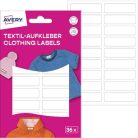 AVERY ZWECKFORM Ruhacímke, műanyag, iskolai, 45x13 mm, kézzel írható, AVERY ZWECKFORM, fehér, 36 címke/csomag