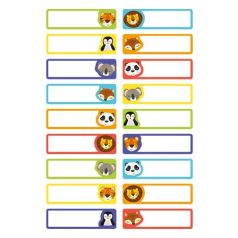   AVERY ZWECKFORM Ruhacímke, műanyag, iskolai, 45x13 mm, kézzel írható, AVERY ZWECKFORM, állatos, 36 címke/csomag