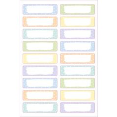   AVERY ZWECKFORM Ruhacímke, műanyag, iskolai, 45x13 mm, kézzel írható, AVERY ZWECKFORM, pasztell, 36 címke/csomag