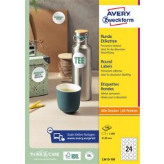   AVERY ZWECKFORM Etikett, univerzális, 40 mm, kör, AVERY ZWECKFORM, 2400 etikett/csomag