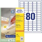 AVERY ZWECKFORM Etikett, univerzális, eltávolítható, 35,6x16,9 mm, AVERY ZWECKFORM, 8000 etikett/csomag