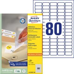   AVERY ZWECKFORM Etikett, univerzális, eltávolítható, 35,6x16,9 mm, AVERY ZWECKFORM, 8000 etikett/csomag