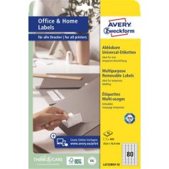   AVERY ZWECKFORM Etikett,univerzális, eltávolítható, 35,6x16,9 mm, AVERY ZWECKFORM, 800 etikett/csomag