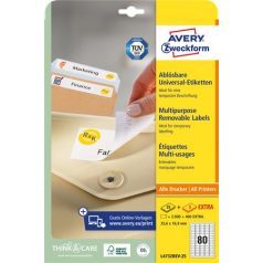   AVERY ZWECKFORM Etikett, univerzális, eltávolítható, 35,6x16,9 mm, AVERY ZWECKFORM, 2400 etikett/csomag