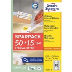   AVERY ZWECKFORM Etikett, univerzális, eltávolítható, 35,6x16,9 mm, AVERY ZWECKFORM, "Sparpack", 5200 etikett/csomag